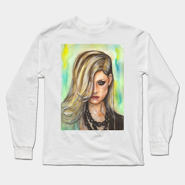 Avril Lavigne Long Sleeve T-Shirt by Svetlana Pelin